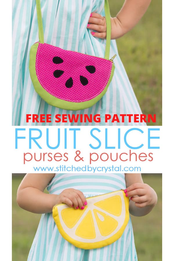 Fruit Slice Purses and Pouches FREE sewing pattern