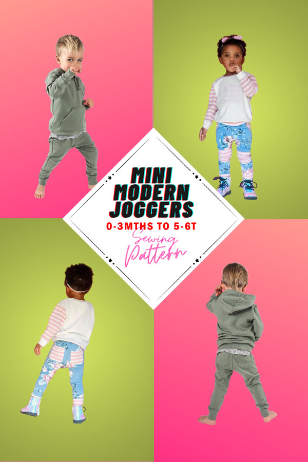 Mini Modern Joggers sewing pattern (0-3mths to 5-6T)