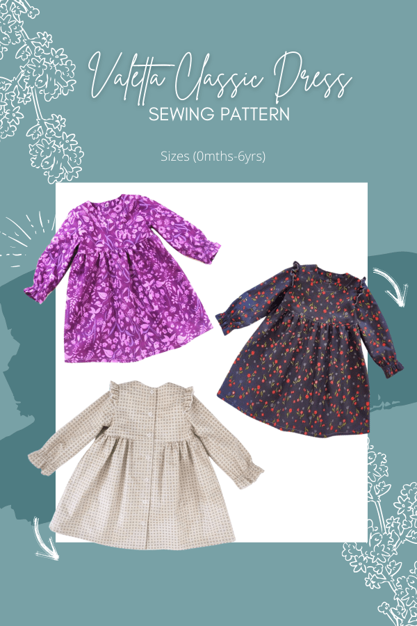 Valetta Classic Dress sewing pattern (0mths-6yrs)