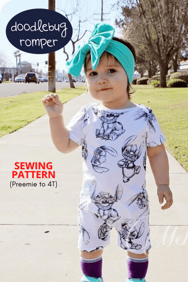 Doodlebug Romper sewing pattern (Preemie to 4T)