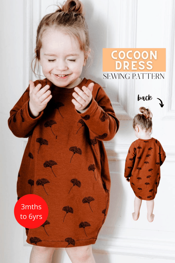 Cocoon Dress sewing pattern 3mths 6yrs Sew Modern Kids