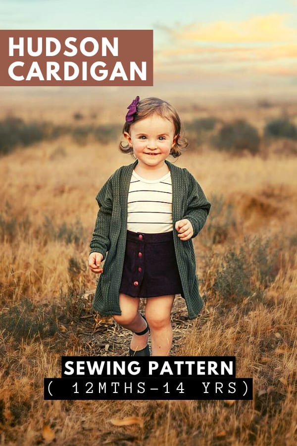 Hudson Cardigan sewing pattern (12mths-14yrs)