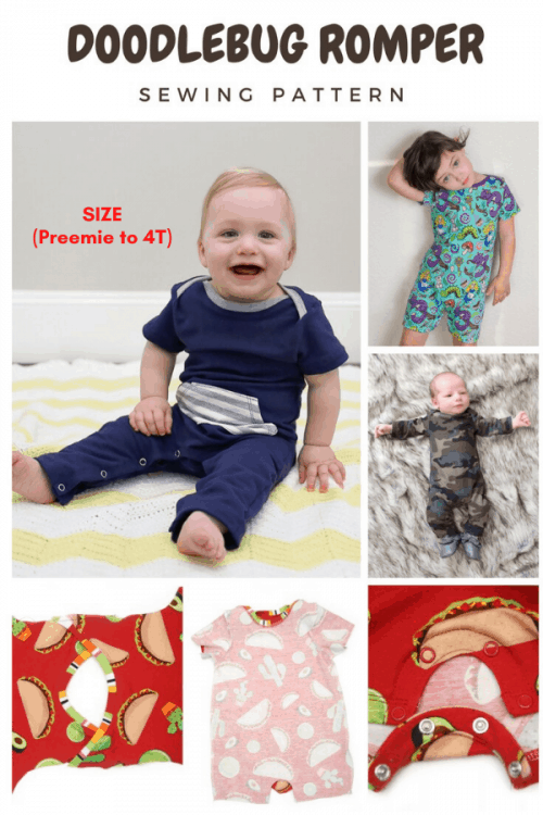 Doodlebug Romper sewing pattern (Preemie to 4T) - Sew Modern Kids