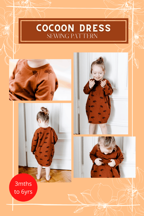 Cocoon Dress sewing pattern 3mths 6yrs Sew Modern Kids