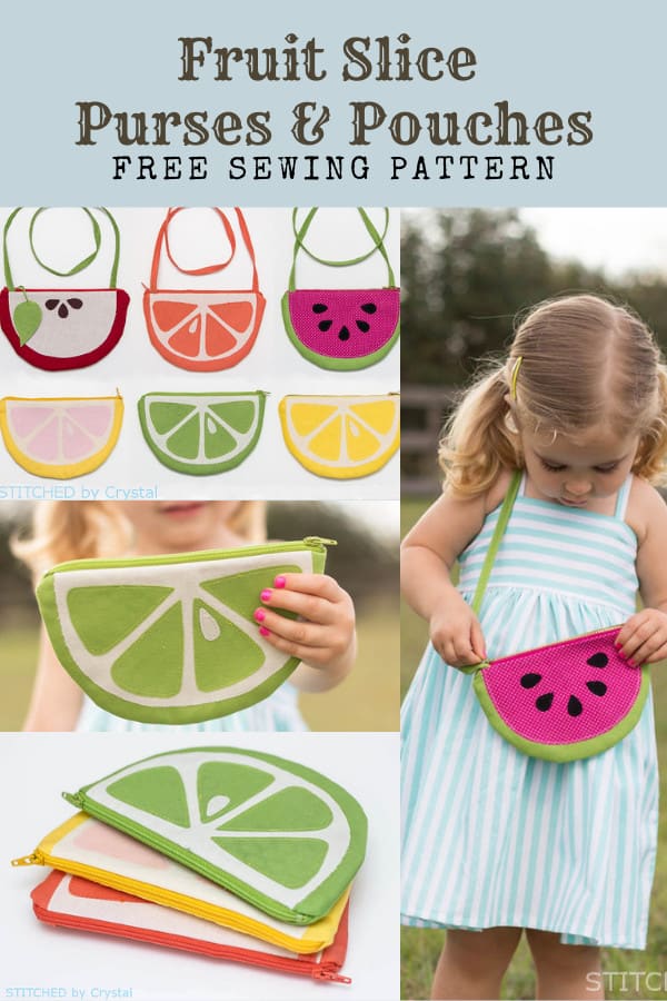 Fruit Slice Purses and Pouches FREE sewing pattern