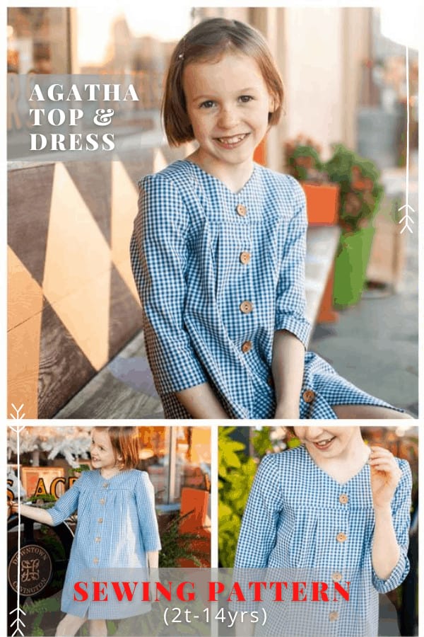 Agatha Top and Dress sewing pattern (2T to 14 years)