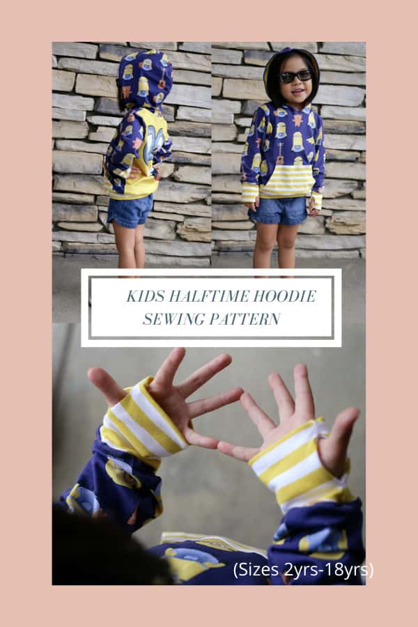 Kids Halftime Hoodie sewing pattern (sizes 2 to 18)