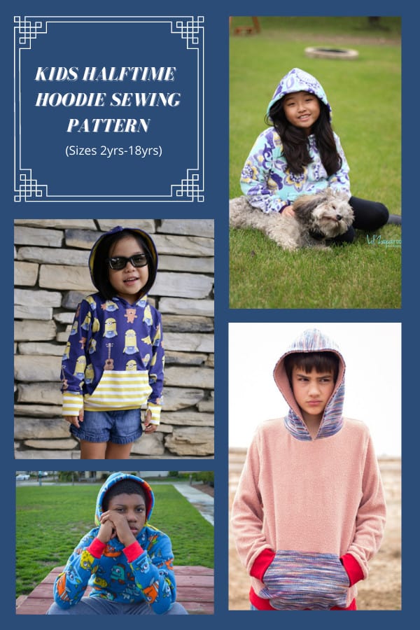 Kids Halftime Hoodie sewing pattern (sizes 2 to 18)