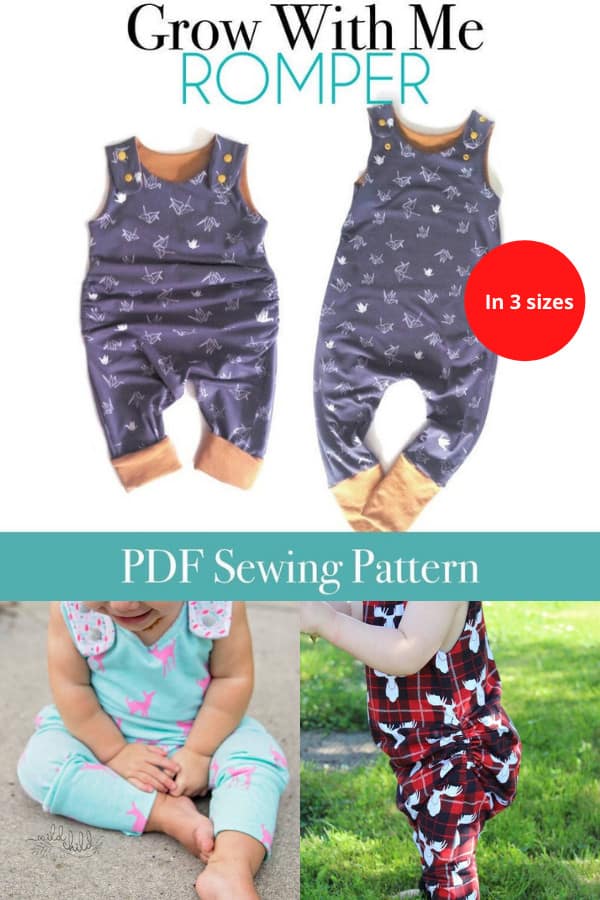 Grow With Me Romper sewing pattern in 3 sizes - Sew Modern Kids