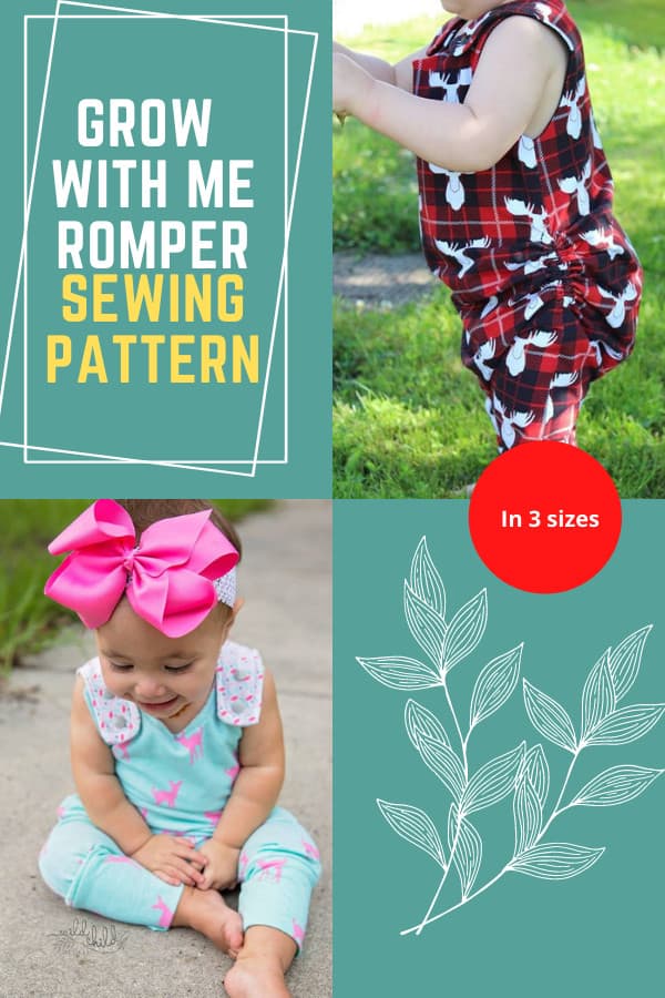 Grow With Me Romper sewing pattern in 3 sizes