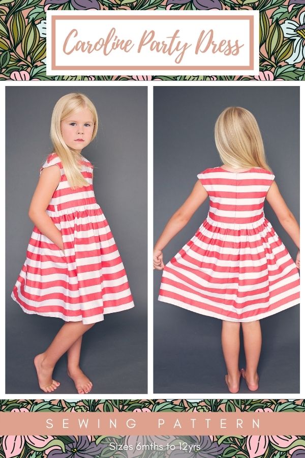 Sewing pattern for the Caroline Party Dress (6mths-12yrs)