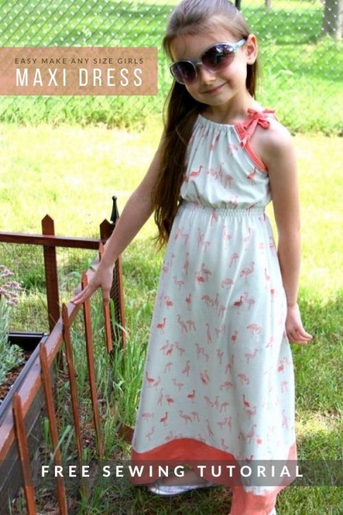 Easy Make Any Size Girls Maxi Dress FREE sewing tutorial - Sew Modern Kids