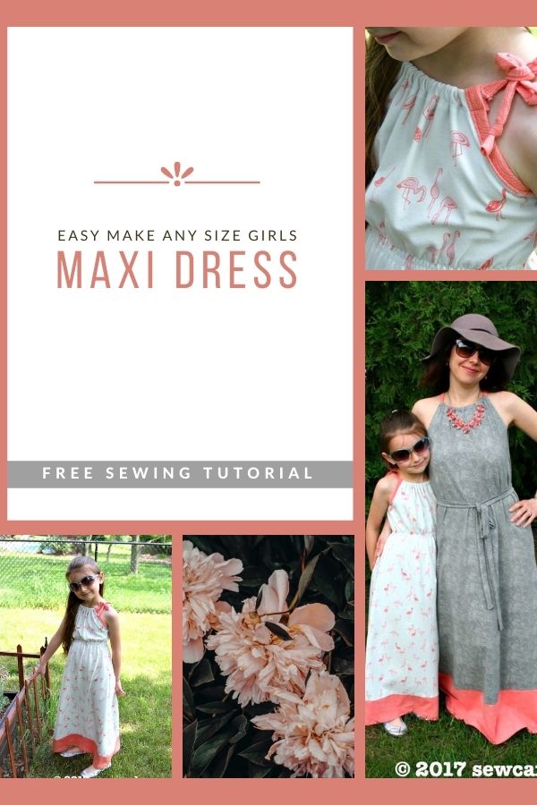 Easy Make Any Size Girls Maxi Dress FREE sewing tutorial