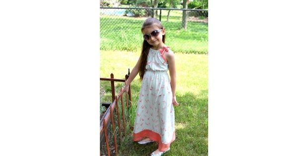 Easy Make Any Size Girls Maxi Dress FREE sewing tutorial