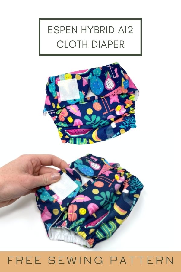 FREE sewing pattern for the Espen Hybrid AI2 Cloth Diaper