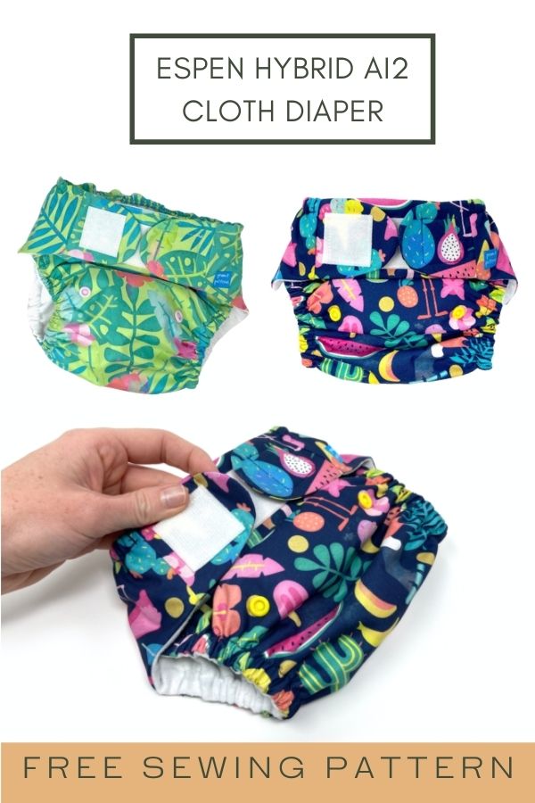 FREE sewing pattern for the Espen Hybrid AI2 Cloth Diaper