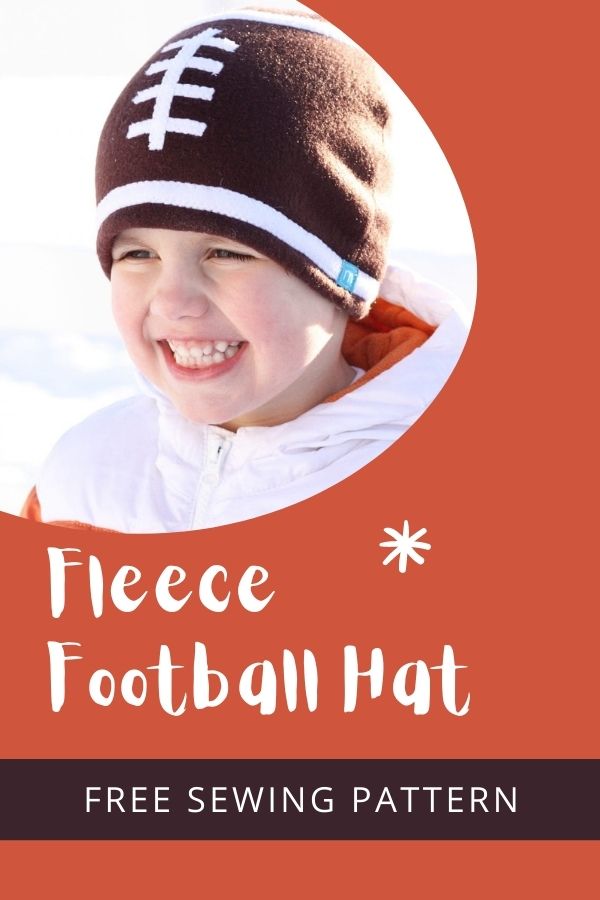 FREE sewing pattern for the Fleece Football Hat