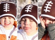 FREE sewing pattern for the Fleece Football Hat