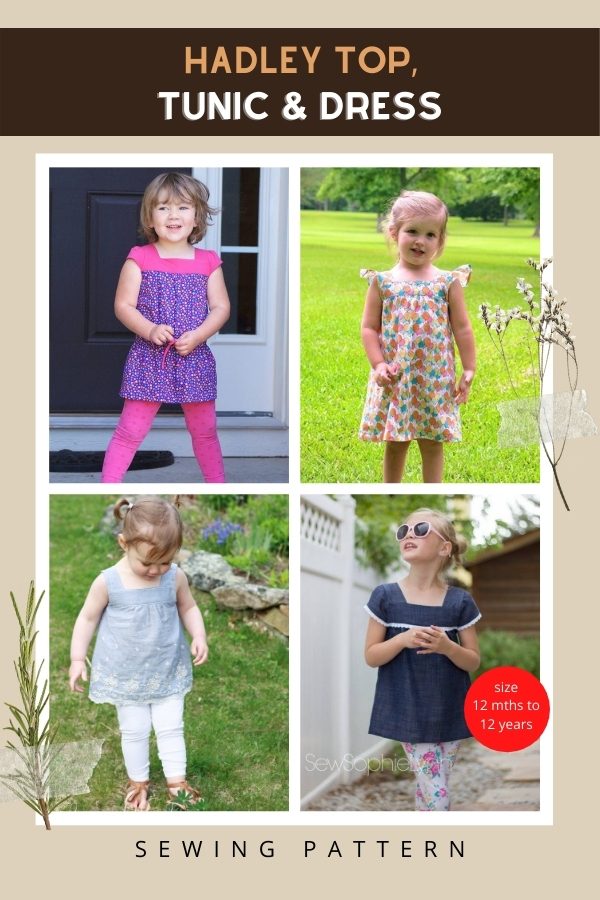 Hadley Top, Tunic and Dress sewing pattern (12mths-12yrs)