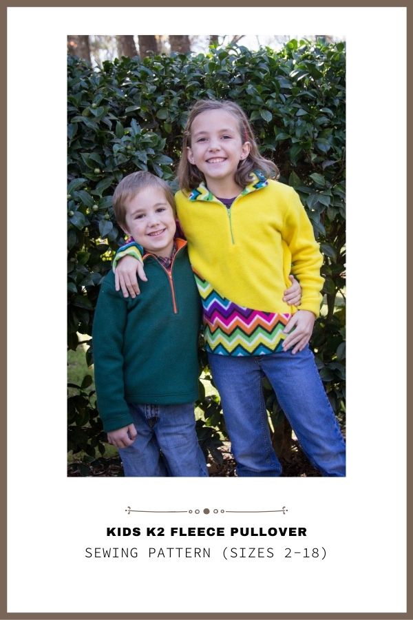 Sewing pattern for the Kids K2 Fleece Pullover (sizes 2-18)