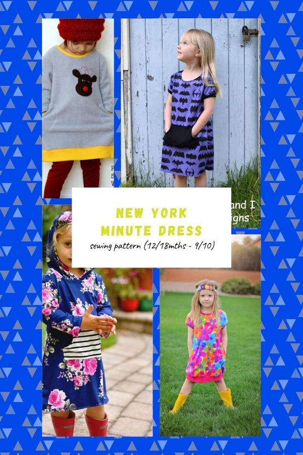 Sewing pattern for the New York Minute Dress (12/18mths - 9/10)