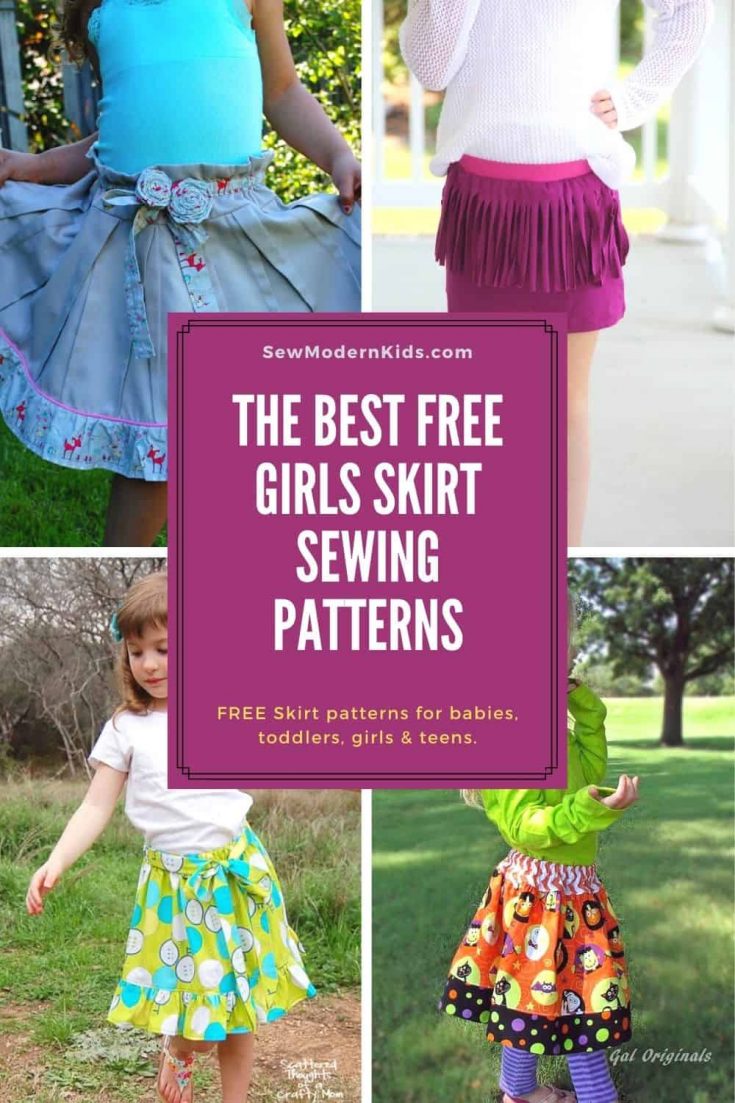 The Best FREE Girls Skirt sewing patterns. DIY skirts to sew for girls from babies to teens. These free and easy girls sewing patterns can fill your little girls wardrobe with all her favorite skirt styles.