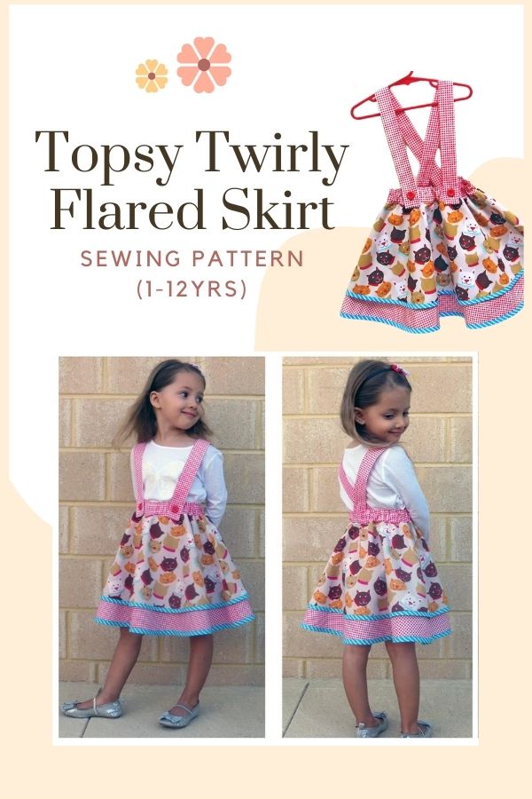 Sewing pattern for the Topsy Twirly Flared Skirt (1-12yrs)