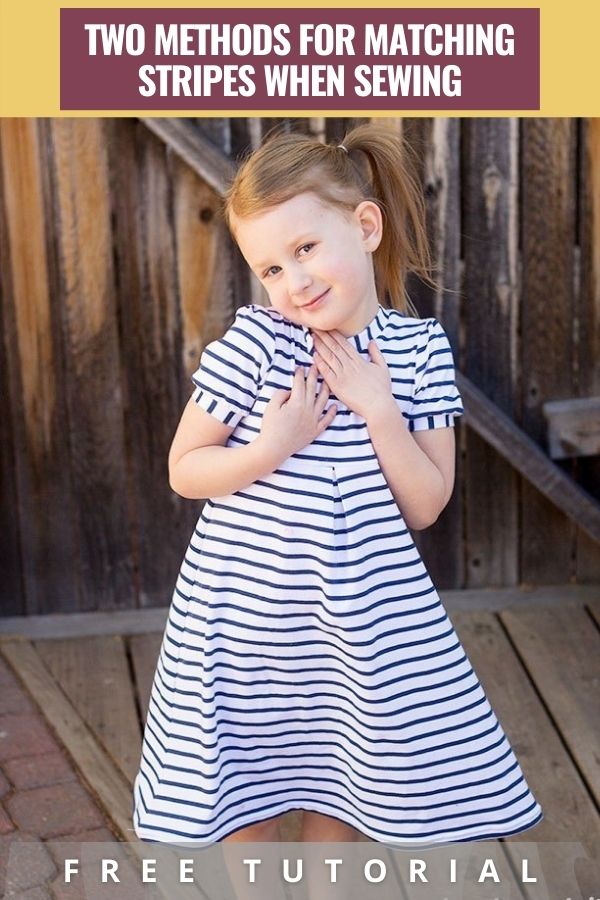 FREE sewing tutorial showing you two methods for matching stripes when sewing