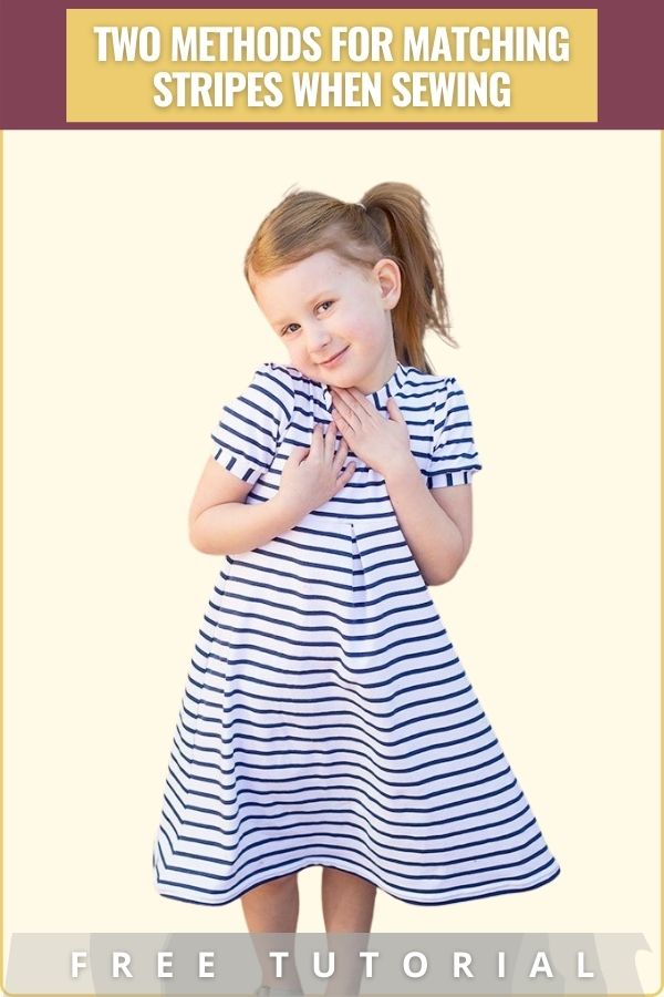 FREE sewing tutorial showing you two methods for matching stripes when sewing