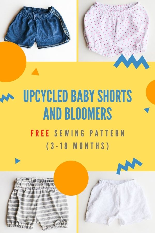 Upcycled Baby Shorts and Bloomers FREE sewing pattern (3-18 months ...