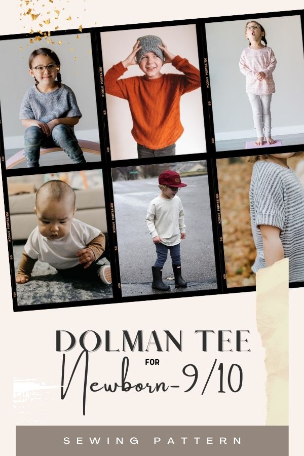 Dolman Tee sewing pattern (Newborn-9/10)