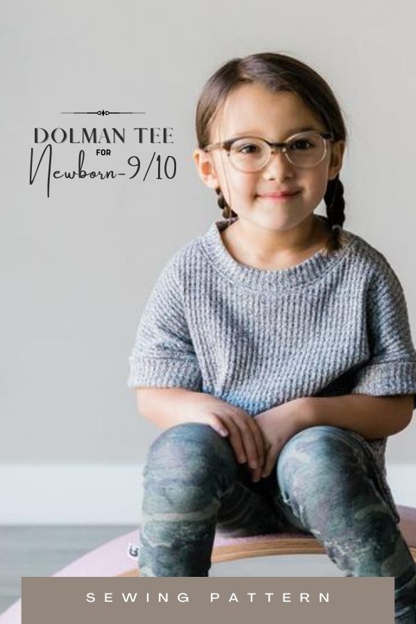 Dolman Tee sewing pattern (Newborn-9/10)