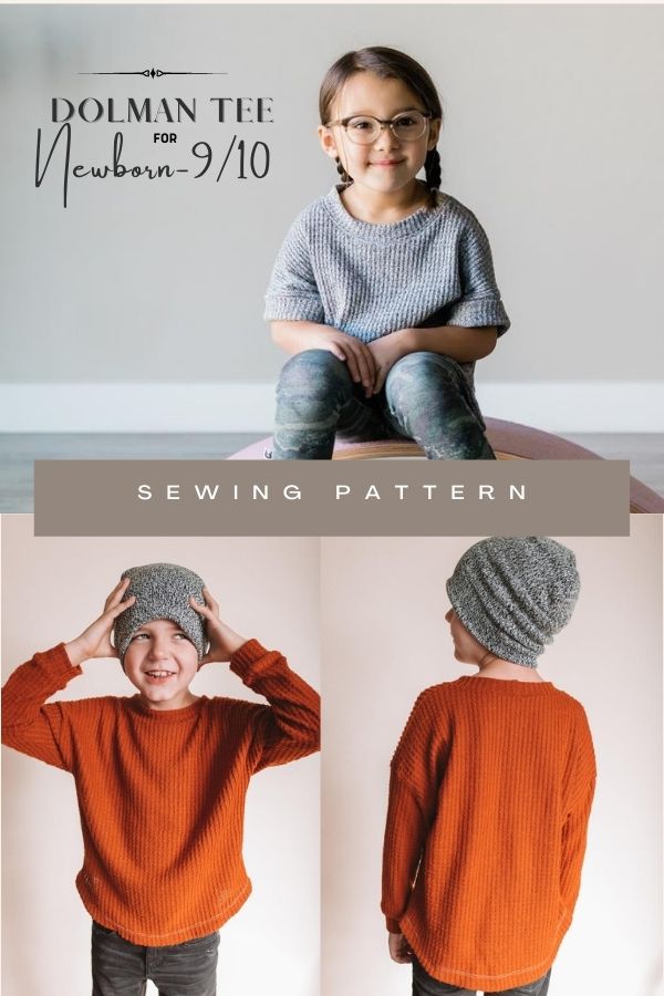 Dolman Tee sewing pattern (Newborn-9/10)