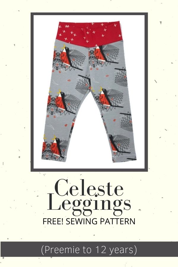 FREE sewing pattern for the Celeste Leggings (Preemie to 12 years)