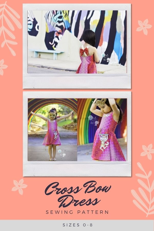 Sewing pattern for the Cross Bow Dress (sizes 0-8)