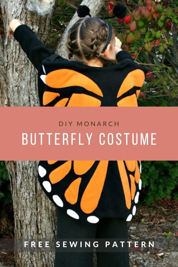 FREE sewing pattern for the DIY Monarch Butterfly Costume