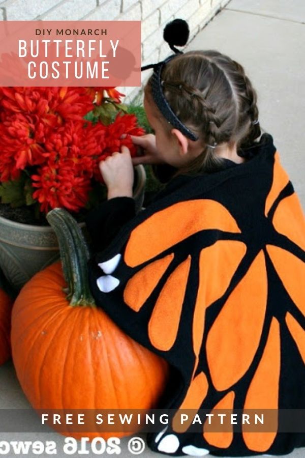 FREE sewing pattern for the DIY Monarch Butterfly Costume