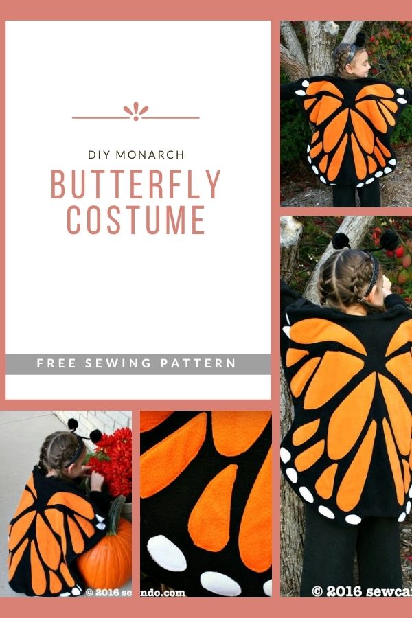 FREE sewing pattern for the DIY Monarch Butterfly Costume