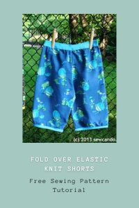 Fold Over Elastic Knit Shorts FREE sewing tutorial - Sew Modern Kids