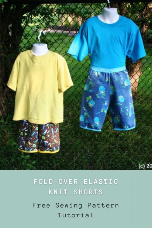 Fold Over Elastic Knit Shorts FREE sewing tutorial - Sew Modern Kids