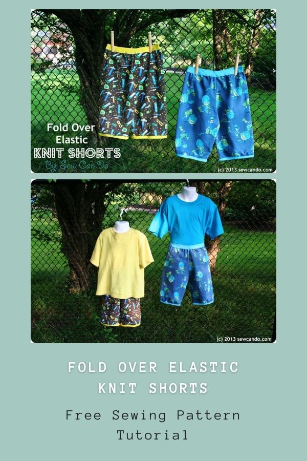 FREE sewing tutorial for the Fold Over Elastic Knit Shorts