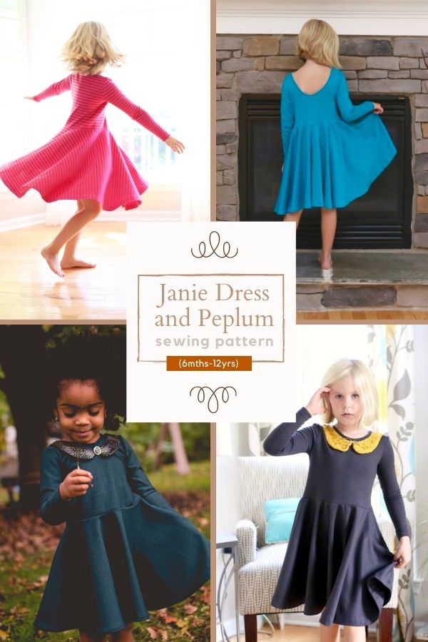 Sewing pattern for the Janie Dress and Peplum (6mths-12yrs)