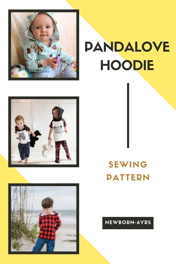 Sewing pattern for the Pandalove Hoodie (newborn-6yrs)