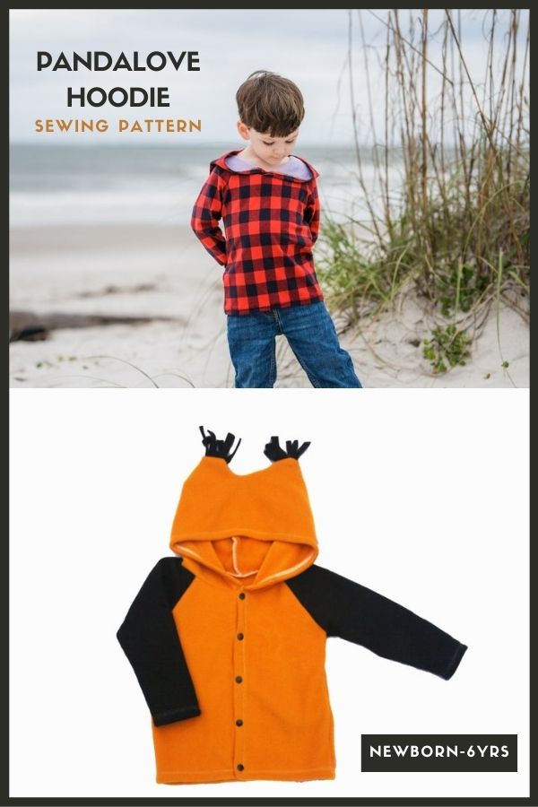 Sewing pattern for the Pandalove Hoodie (newborn-6yrs)