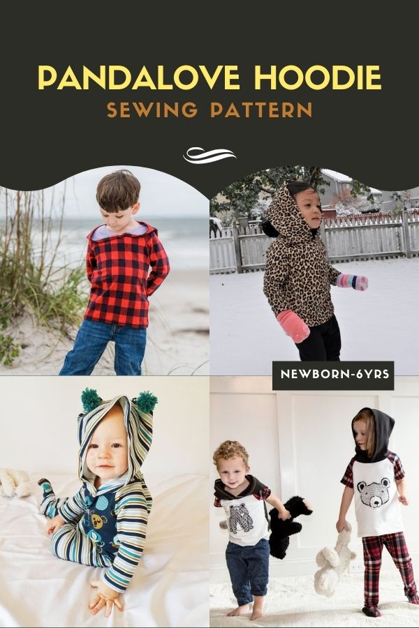 Sewing pattern for the Pandalove Hoodie (newborn-6yrs)