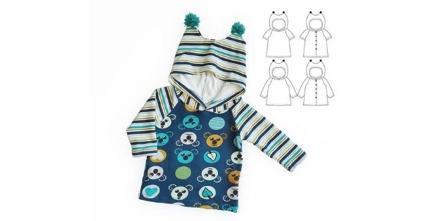 Sewing pattern for the Pandalove Hoodie (newborn-6yrs)