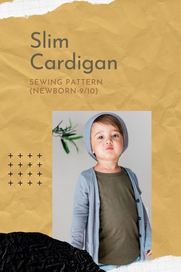 Sewing pattern for a kids Slim Cardigan (Newborn-9/10)