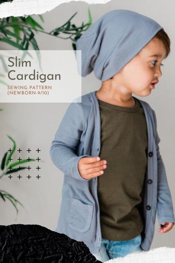 Sewing pattern for a kids Slim Cardigan (Newborn-9/10)