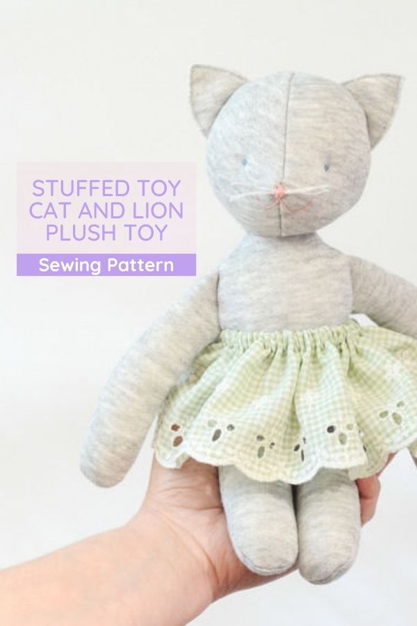 Toy Sewing pattern for the Stuffed Toy Cat and Lion Plush Toy