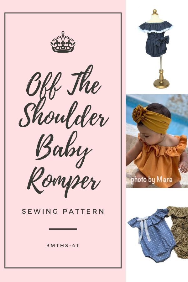 Sewing pattern for the Off The Shoulder Baby Romper (3mths-4T)